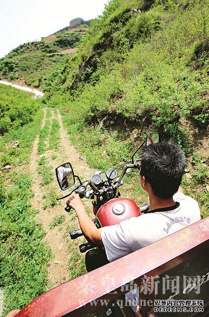 为了方便上山管理果树和草药，方立平雇用钩机开辟出一条山路。